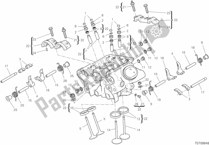 Todas las partes para Cabeza Vertical de Ducati Diavel 1260 S Brasil 2019